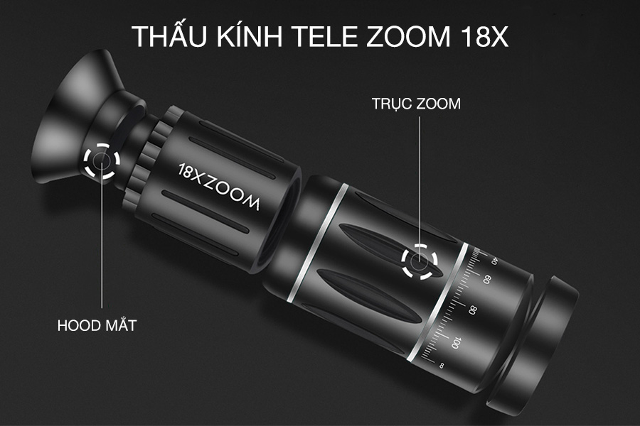 Ống kính Zoom xa Telescope 18X cho điện thoại Y135
