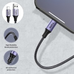 Dây cáp sạc chính hãng TOPK AN10 cổng Micro USB, Type C, Lightning tiện lợi