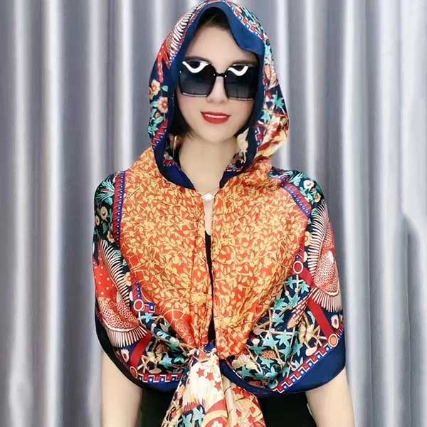 Áo Choàng Lụa Chống Nắng In Họa Tiết Nổi Bật Cao Cấp X101
