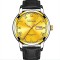 Đồng hồ nam KINGNOUS K-1758 dây da sang trọng chính hãng cao cấp Q108, Đen mặt vàng