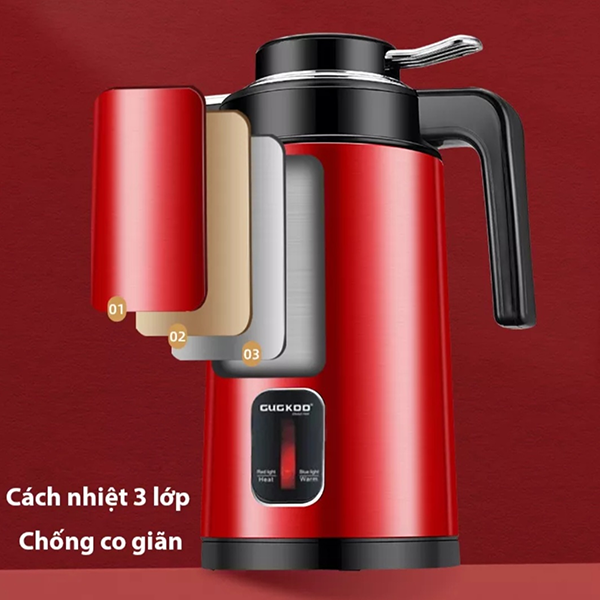 Ấm siêu tốc 2 in 1 ủ nóng vỏ kim loại cao cấp BA354